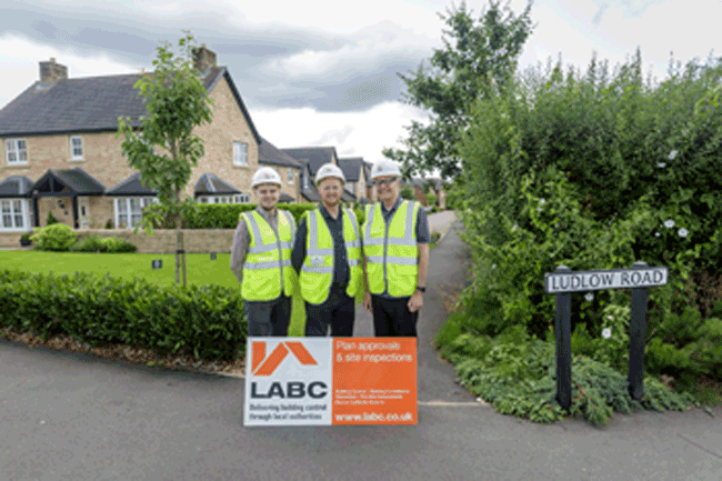 Members of Ribble Valley Council’s building control team at the Story Homes development in Clitheroe, a scheme the team worked on. Left to right: James Matthew, Jimmy Mulkerrin and Jim Cooper.