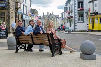 Castle street works group on bench