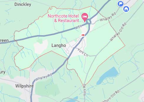 Langho and billington map
