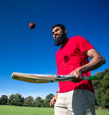 Man with cricket bat