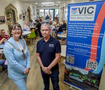 A cuppa and quiz with former servicemen and women was on the cards for Ribble Valley Mayor Louise Edge when she called in at the new Clitheroe veterans&rsquo; hub.